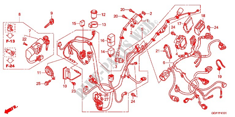 WIRE HARNESS (NSC502WH/T2) for Honda VISION 50 R 2014