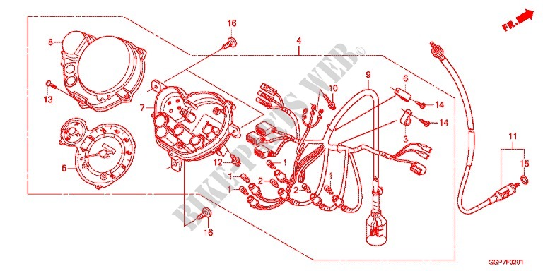 SPEEDOMETER (NSC502WH/T2) for Honda VISION 50 R SPORT 2014