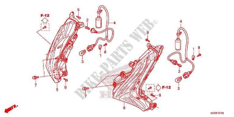 FRONT INDICATOR for Honda SH 125 ABS D TOP CASE 2014