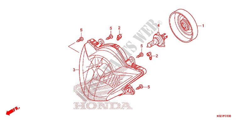 HEADLIGHT for Honda SH 150 ABS D SPECIAL 3ED 2014