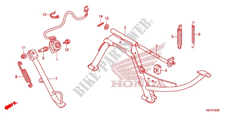 MAIN STAND   BRAKE PEDAL for Honda SH 150 ABS SPORTY SPECIAL 2E 2014