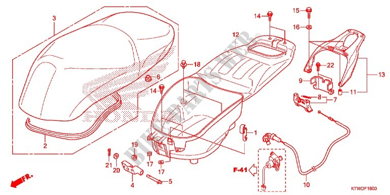 LUGGAGE BOX  SEAT for Honda SH 300 ABS 2014