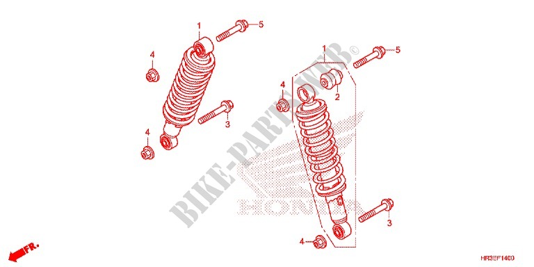 FRONT SHOCK ABSORBER for Honda FOURTRAX 420 RANCHER 4X4 Manual Shift 2015
