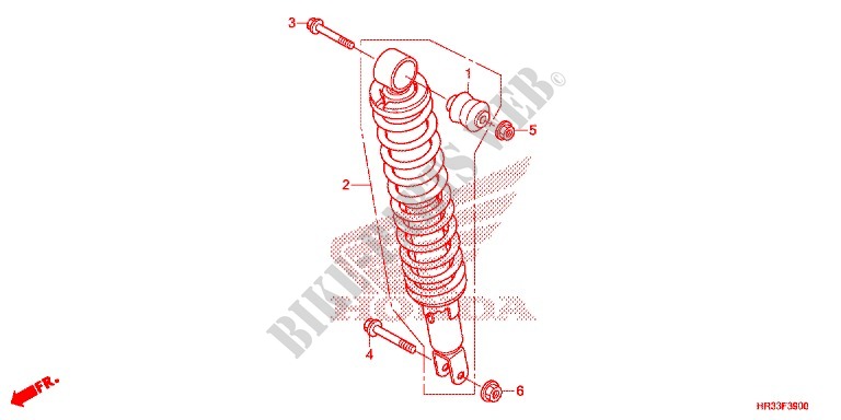 REAR SHOCK ABSORBER (2) for Honda FOURTRAX 420 RANCHER 2X4 Electric Shift 2014