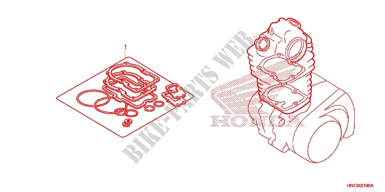 GASKET KIT for Honda FOURTRAX 500 FOREMAN 4X4 Electric Shift, Power Steering Red 2014