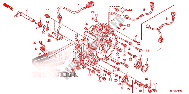 CRANKCASE COVER for Honda FOURTRAX 500 FOREMAN 4X4 RED 2014