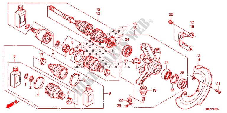 FRONT KNUCKLE for Honda FOURTRAX 680 RINCON 2015