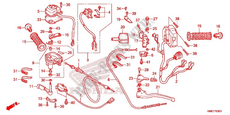LEVER   SWITCH   CABLE (1) for Honda FOURTRAX 680 RINCON 2015