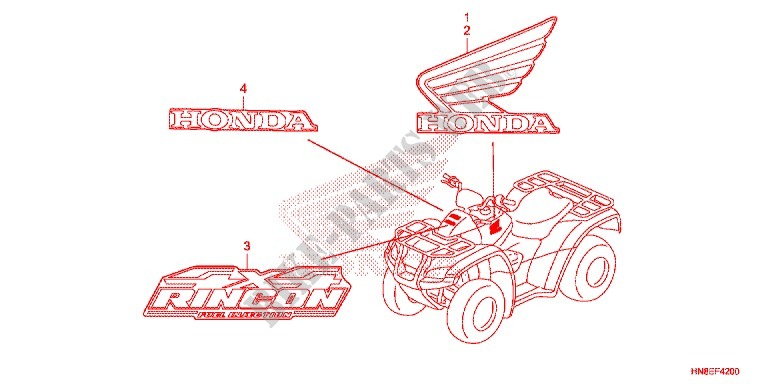 STICKERS for Honda FOURTRAX 680 RINCON 2015
