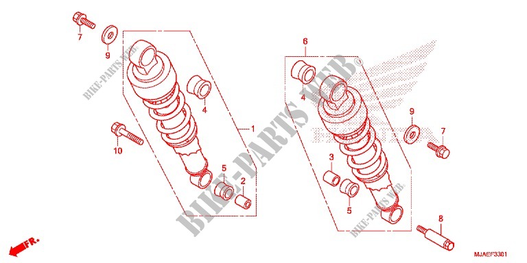 REAR SHOCK ABSORBER (VT750C2B/C2S) for Honda SHADOW VT 750 SPIRIT S 2014