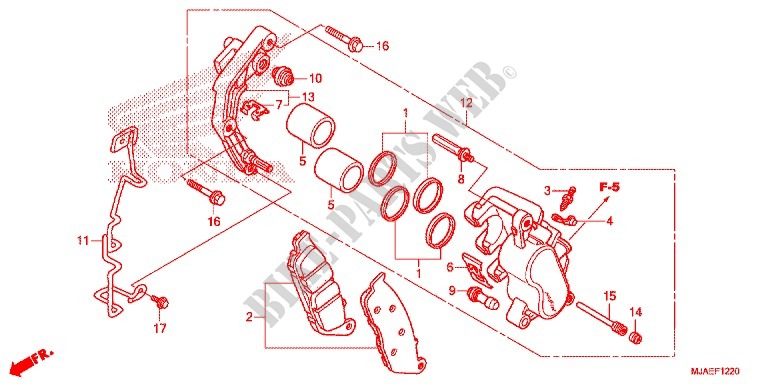FRONT BRAKE CALIPER (VT750S) for Honda VT 750 S 2014