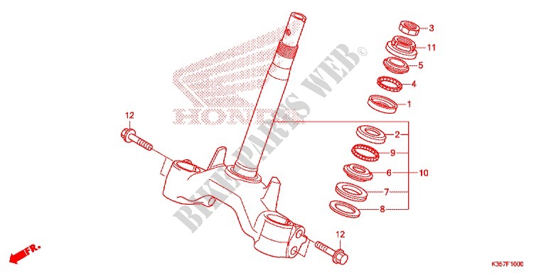 STEERING STEM for Honda PCX 125 SPECIAL EDITION 2016