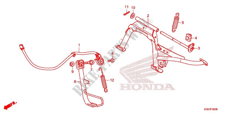 MAIN STAND   BRAKE PEDAL for Honda PCX 125 2016