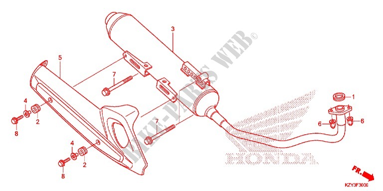 EXHAUST MUFFLER (2) for Honda PCX 150 2012