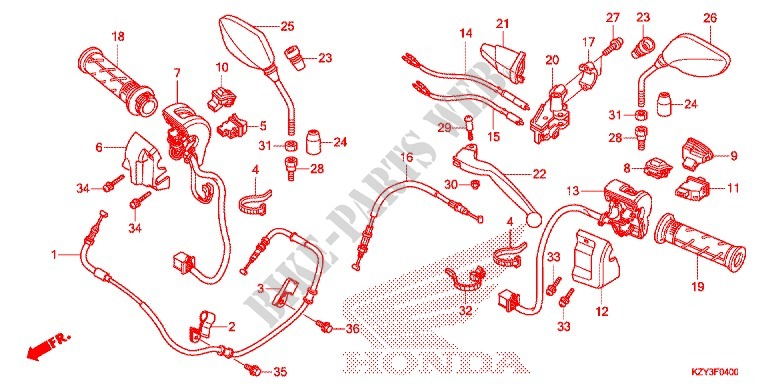 LEVER   SWITCH   CABLE (1) for Honda PCX 150 2012