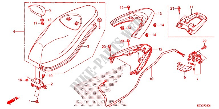 SINGLE SEAT (2) for Honda PCX 150 2012