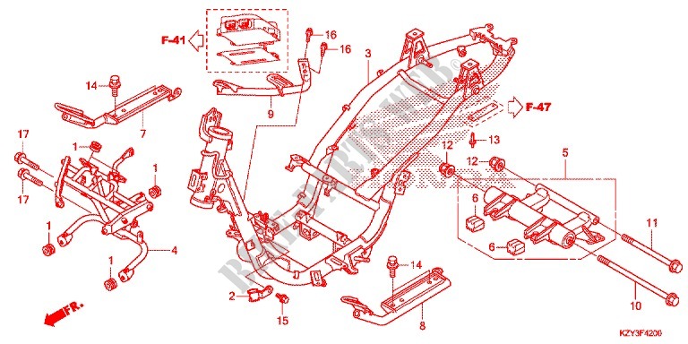 FRAME for Honda PCX 150 2012