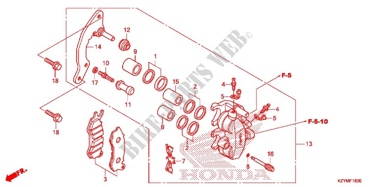 FRONT BRAKE CALIPER for Honda PCX 150 2013