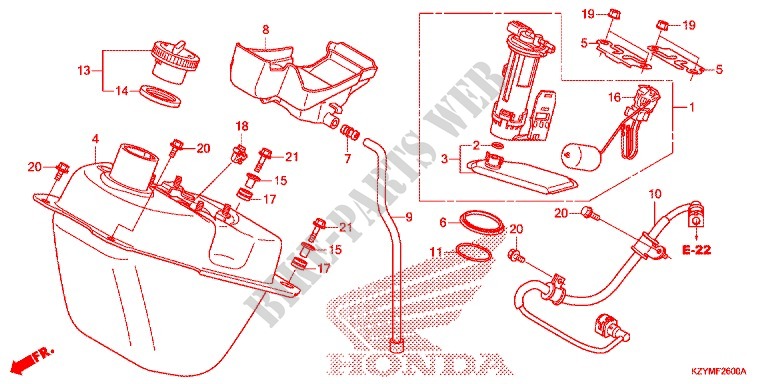 FUEL TANK for Honda PCX 150 2013