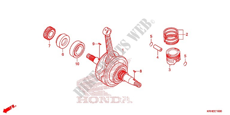 CRANKSHAFT for Honda XR 125 L Electric start + Kick start 2012
