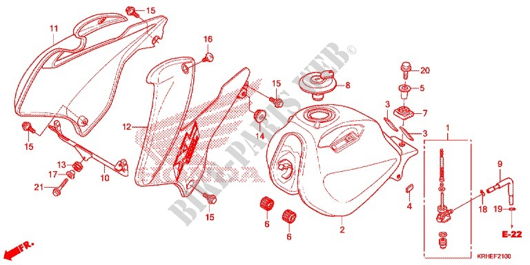 FUEL TANK for Honda XR 125 L Electric start + Kick start 2012