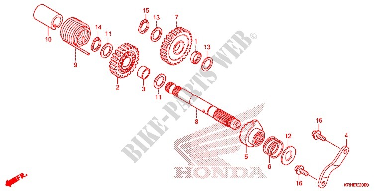 KICKSTARTER AXLE for Honda XR 125 L Electric start + Kick start 2012