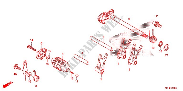 GEARSHIFT DRUM   SHIFT FORK for Honda XR 125 L Kick start only 2012