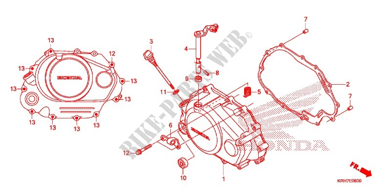 RIGHT CRANKCASE COVER for Honda XR 150 2014
