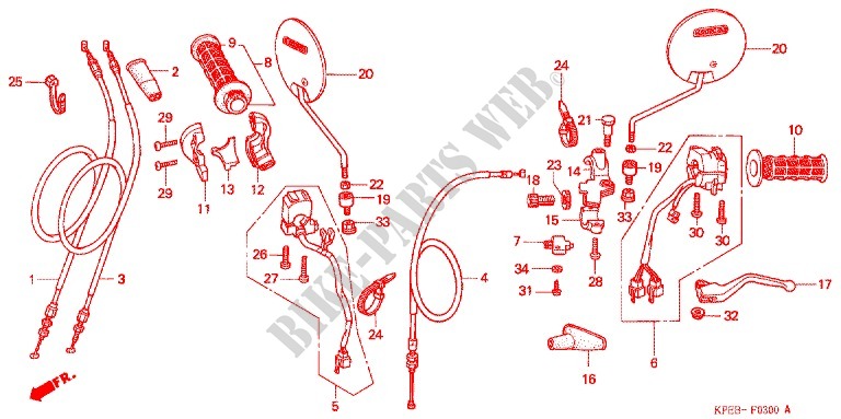 LEVER   SWITCH   CABLE (1) for Honda XR 250 TORNADO 2003