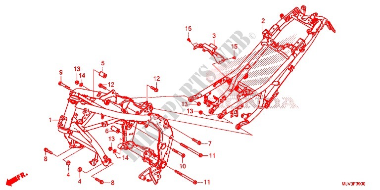 FRAME for Honda CBR 500 R TRICOLOR 2015