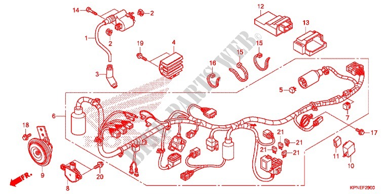 WIRE HARNESS/BATTERY for Honda CB 125 F 2015