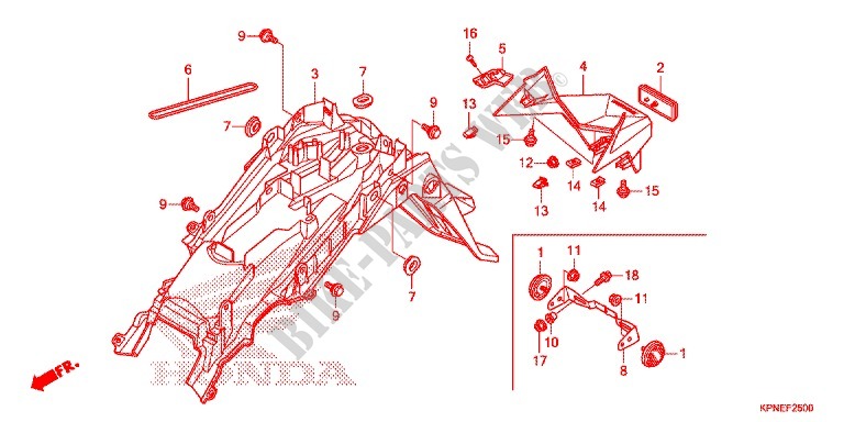 REAR FENDER for Honda CB 125 F 2015