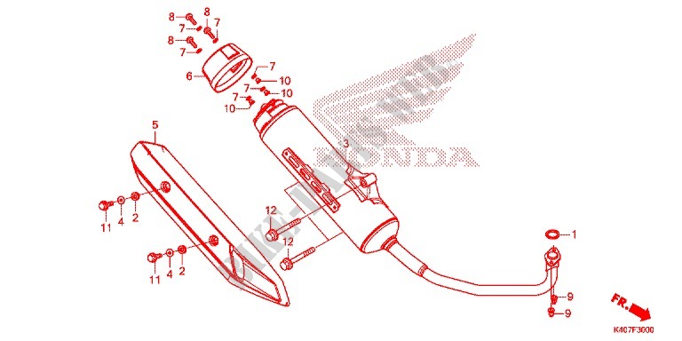 EXHAUST MUFFLER (2) for Honda FORZA 125 ABS 2015
