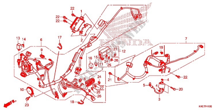 WIRE HARNESS/BATTERY for Honda FORZA 125 ABS 2015