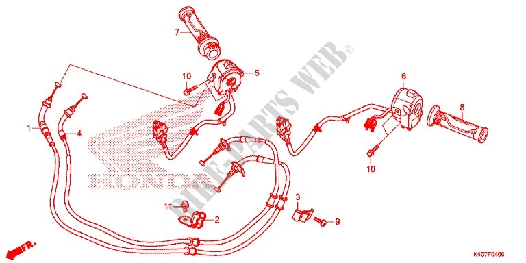 LEVER   SWITCH   CABLE (2) for Honda FORZA 125 2015