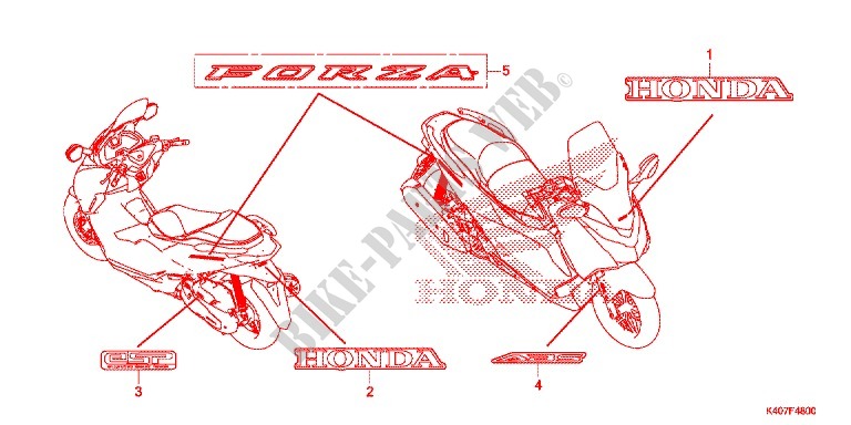 STICKERS for Honda FORZA 125 2015