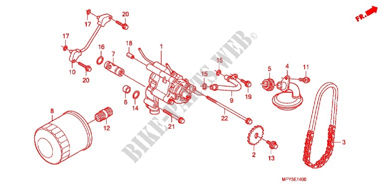 OIL FILTER   OIL PUMP for Honda VT 1300 C ABS RED 2012
