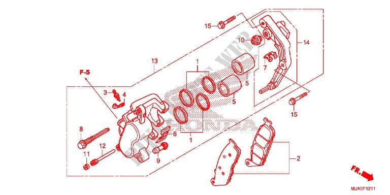 FRONT BRAKE CALIPER (VT750C2B/C) for Honda SHADOW VT 750 AERO 2015