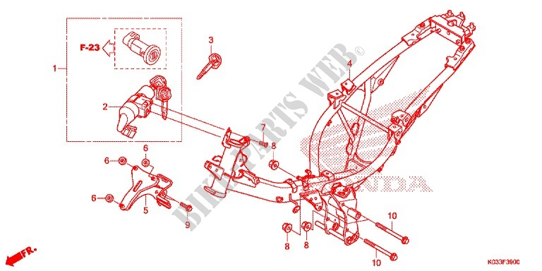 FRAME for Honda WAVE 110 front brake disk 2012