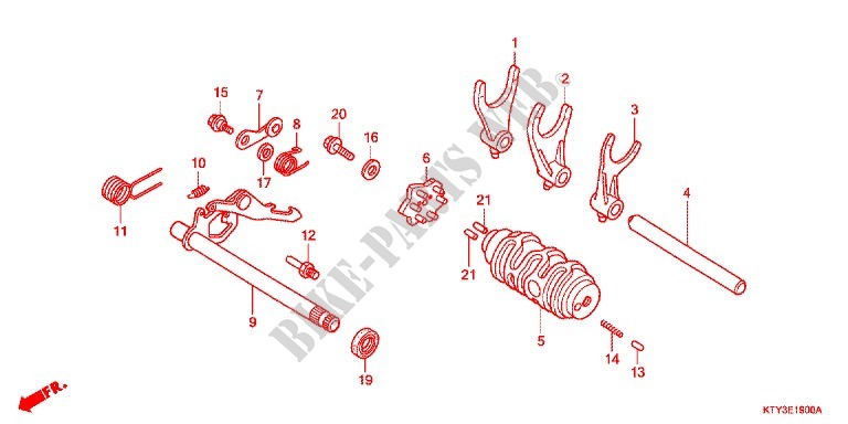 GEARSHIFT DRUM   SHIFT FORK for Honda CBR 125 RED 2013