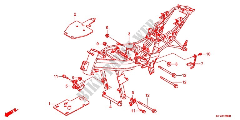 FRAME for Honda CBR 125 TRI COLOUR 2013