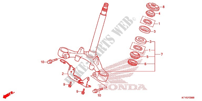STEERING STEM for Honda CBR 125 BLACK 2014