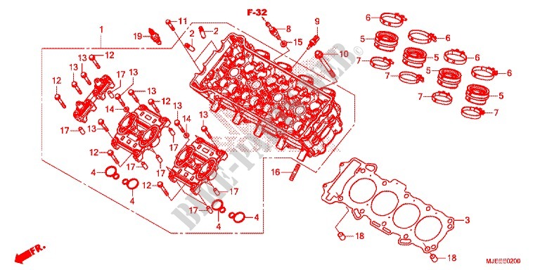 CYLINDER   HEAD for Honda CB 650 F ABS TRICOLOR 2014