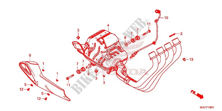 EXHAUST MUFFLER (2) for Honda CB 650 F ABS TRICOLOR 2015