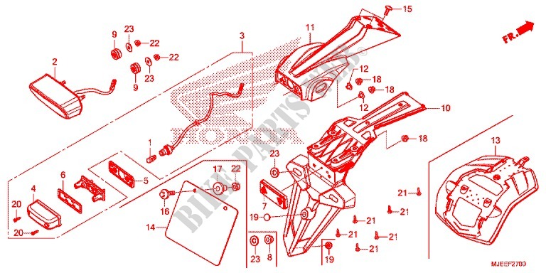 TAILLIGHT (2) for Honda CB 650 F ABS 2015