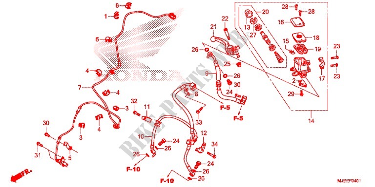 FRONT BRAKE MASTER CYLINDER (CB650FA) for Honda CB 650 F ABS 2014