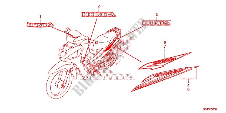 STICKERS (1) for Honda WAVE 110 2013