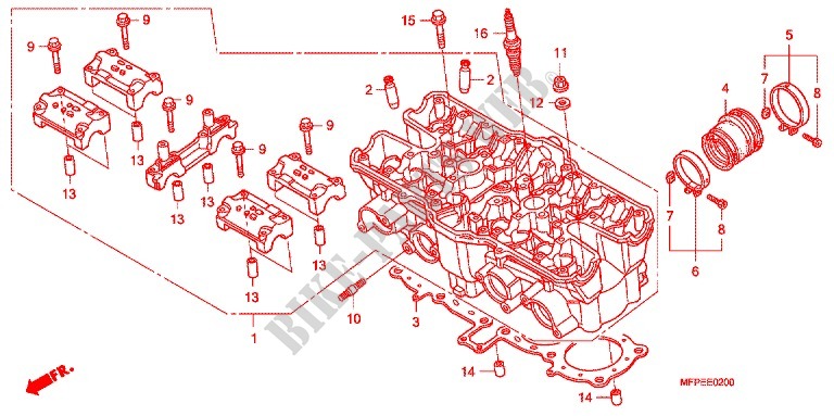 CYLINDER   HEAD for Honda CB 1300 ABS, TETE DE FOURCHE 2011