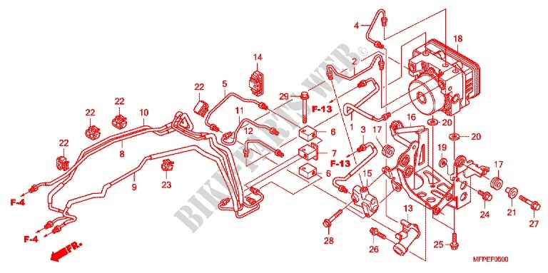 FRONT BRAKE MASTER CYLINDER   ABS MODULATOR for Honda CB 1300 ABS, TETE DE FOURCHE 2012