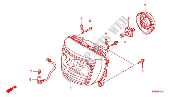 HEADLIGHT (CB1300SA) for Honda CB 1300 ABS, TETE DE FOURCHE 2012